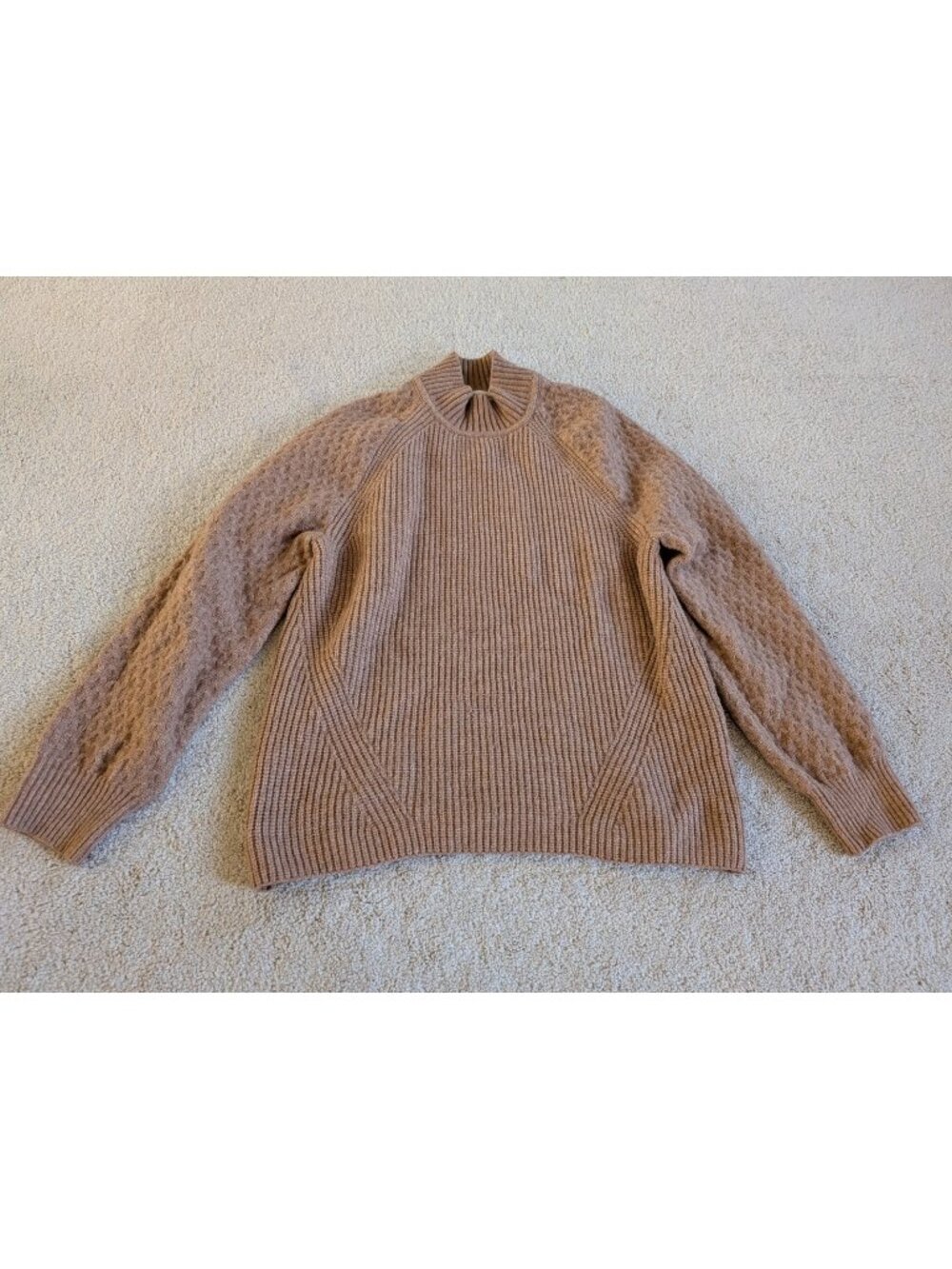 Women's Calvin Klein Beige Knit Thick Cozy Sweater Large